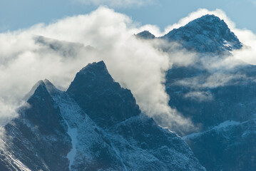 Snowy peaks south of Greenland