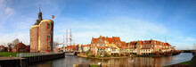 Panoramic View On Enkhuizen Inner Harbour, Inside The Dykes Of Enkhuizen.