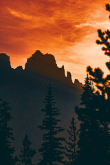 Wall Mural - sunset in the mountains