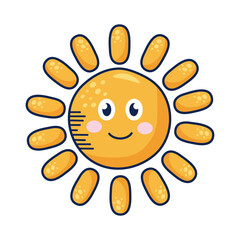 Wall Mural - sun kawaii weather comic character