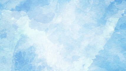 Abstract winter blueand white watercolor background