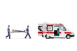 © Ljupco Smokovski - Medical workers carrying a stretcher with a female patient into an ambulance van