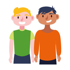 Sticker - young men avatars characters icon