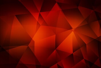 Dark Red vector gradient triangles template.