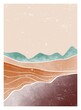 Natural abstract mountain. Mid century modern minimalist art print. Abstract contemporary aesthetic backgrounds landscape. vector illustrations