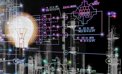 Wall Mural - power industry in construction engineering technologies