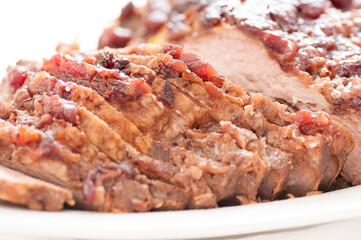 Canvas Print - sliced passover beef brisket