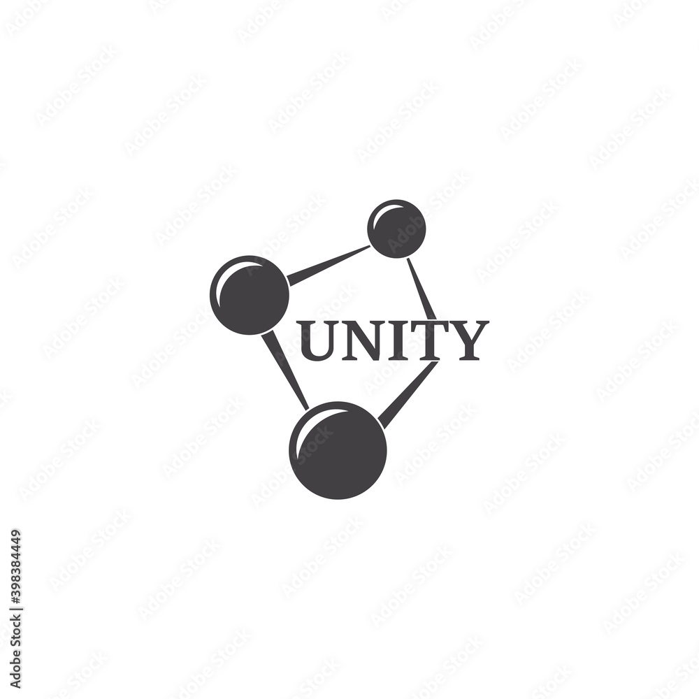vector of linked point object unity symbol decoration logo Stock Vector ...