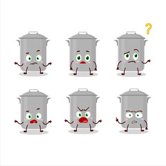 Sticker - Cartoon character of stock pot with what expression