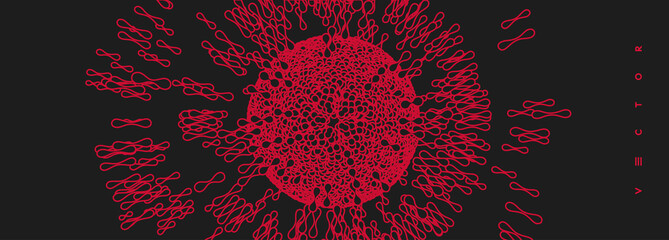 Wall Mural - 3d vector illustration for science, medicine or education. array with dynamic emitted particles.