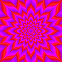 Wall Mural - scarlet flower. red flower blossom. optical expansion illusion.