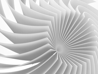 Wall Mural - abstract white round parametric structure, 3 d