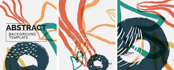 Social media abstract backgrounds. Abstract hand drawn doodles. Vector illustration for covers, banners, flyers
