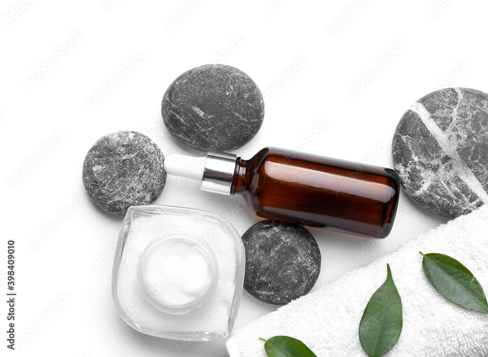 Beautiful spa composition on white background