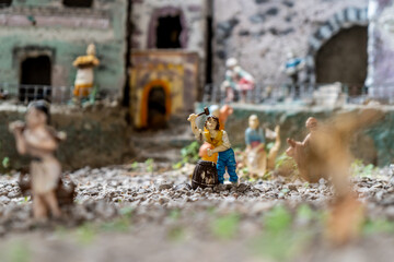 Canvas Print - Miniature of a blacksmith on a Neapolitan nativity scene, also called Presepe