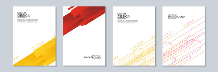 Wall Mural - Cover design for annual report and business catalog, magazine, flyer or booklet blue, yellow, red, and green colors. Brochure template layout. A4 cover vector EPS-10 sample image with Gradient Mesh.