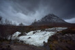River Etive, Glencoe, Scotland, Uk. River with lots of water,