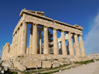 Wall Mural - View of the Parthenon, the ancient temple of goddess Athena, in Athens, Greece