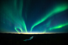 Shot Of Aurora Borealis, Dawson City, Yukon, Canada