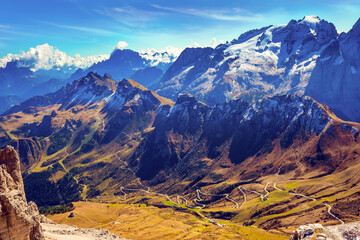 Poster - Winding Alpine mountain road