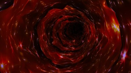 Wall Mural - Abstract background flight through neon light wormhole subspace tunnel loop