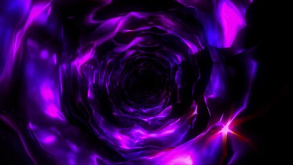 Wall Mural - Abstract background flight through neon light wormhole subspace tunnel loop