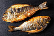 grilled whole sea bream fishies, top view