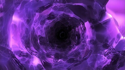 Wall Mural - Abstract background flight through neon light wormhole subspace tunnel loop