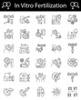 © shmai - In Vitro Fertilization Concept Vector Icon Set Design, fertility treatmentSymbol on White Background, Pregnancy and obstetrician Sign,