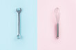 © anaumenko - Gender stereotypes concept - female and male objects on pink and blue background, flat lay