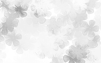 Wall Mural - light gray vector abstract background with flowers