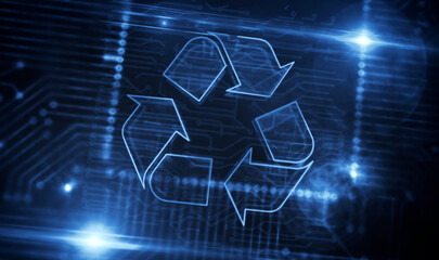 Recycling electro-waste symbol 3d illustration