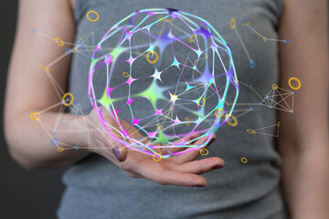 global digital connections with technology.
