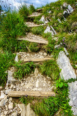 Poster - old footpath at the european alps