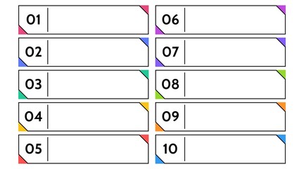 Fototapete - Bullet points, info markers. icon arrow set. Number Flags 1 to 12 Flat design list, button, isolated vector. infographic illustration.