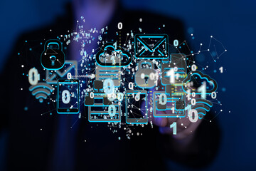 Cloud computing concept.Abstract cloud connection technology background.