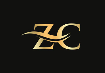 Wall Mural - ZC letter logo design. ZC Logo for luxury branding. Elegant and stylish design for your company. 