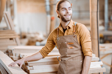 Portrait of a cheerful carpenter