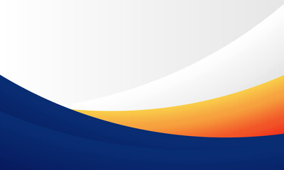 Wall Mural - Blue, orange and white modern curve background.