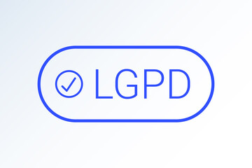 Sticker - LGPD - Brazilian Data Protection Authority DPA, rights under the Lei Geral de Prote o de Dados - Spanish . Vector icon