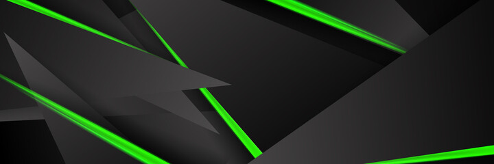 dark triangle background and green light 