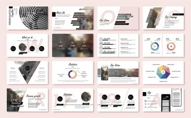 Canvas Print - geometric graphic design project proposal presentation. infographic slide template. for use in prese