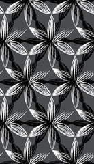 Canvas Print - Geometric floral seamless pattern. Abstract ornament background.