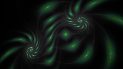 Wall Mural - abstract video with moving green fractal