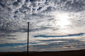 Wall Mural - power line in the clouds