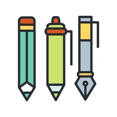 Wall Mural - writing tools icon. stationery sign. flat icon.