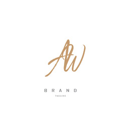 wa, aw logo luxury.  Gold-colored Fonts and Creative Letters.