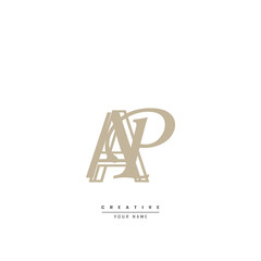 Logo pa, ap Letter Design with Gold-colored Fonts and Creative Letters.