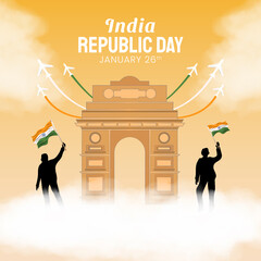 Hand drawn illustration of Indian Republic Day