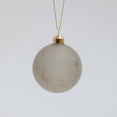 Poster - Light gray Christmas ball with a matt surface